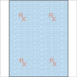 Rx Prescription Security Paper 8-1/2x11 24lb Blue-Tint 500pkg