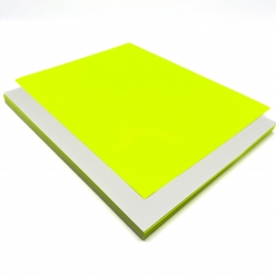 Fluorescent Chatreuse 8-1/2x11 Self-Adhesive Label Paper 100/pkg