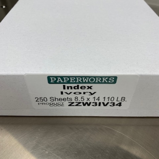 Paperworks Index Cover Ivory 8-1/2x14 110lb/199g 250/pkg