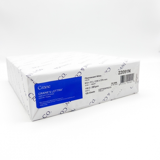 Crane's Lettra 110lb/300g Cover Fluorescent White 8-1/2x11 125/pkg, Paper,  Envelopes, Cardstock & Wide format, Quick shipping nationwide