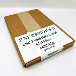 Paperworks Inkjet 2-sided Matte Coated 8-1/2x14 44lb/165g 50/pkg