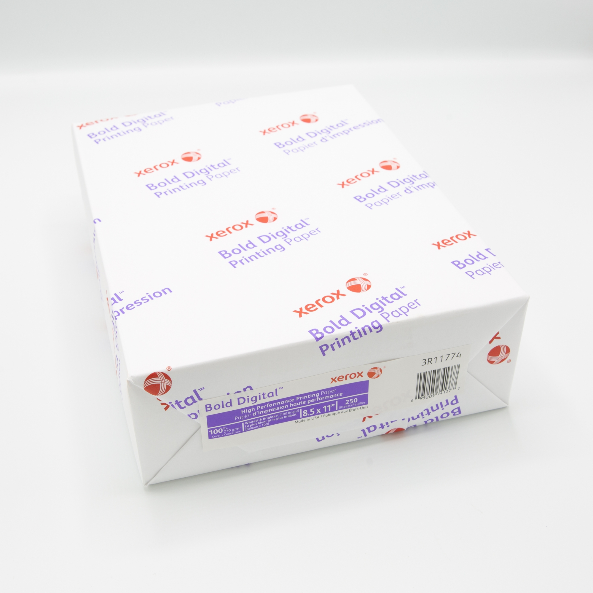 Xerox Bold Hi-Performance Uncoated Cardstock White 100-Bright! Ultra Smooth  100 lb. Cover 36M 8.5 x 11 FSC Certified, Ream of 250 Sheets