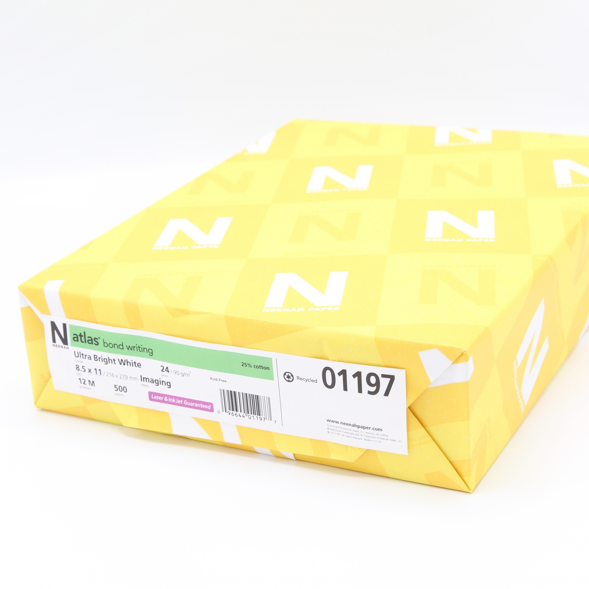 Atlas Bond 81/2x1124lb/90g Ultra White Imaging Finish 500/pkg Paper, Envelopes, Cardstock