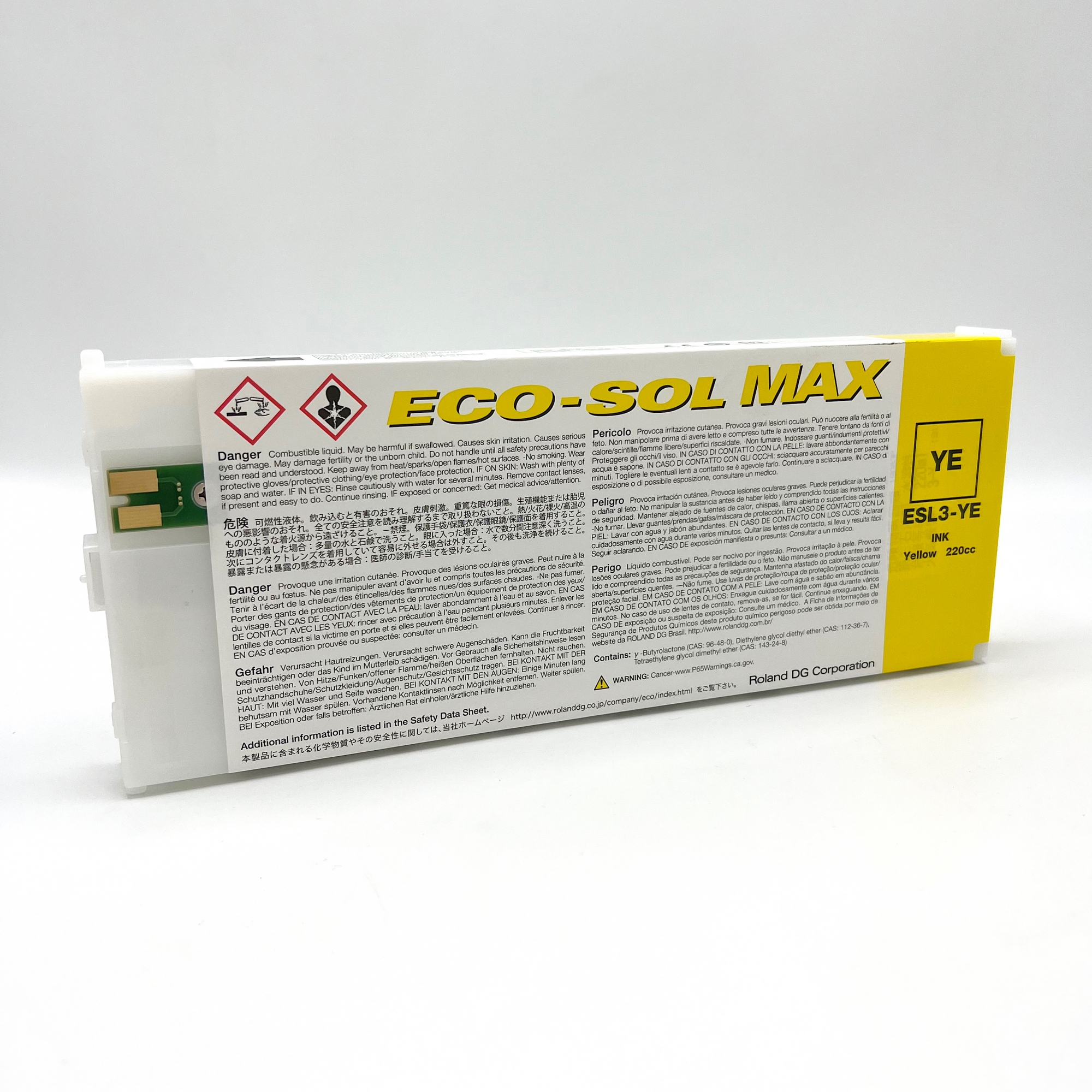 Roland Eco-Sol MAX Yellow Ink ESL3-YE 220ml Cartridge Roland Eco-Sol MAX Yellow Ink ESL3-YE 220ml Cartridge