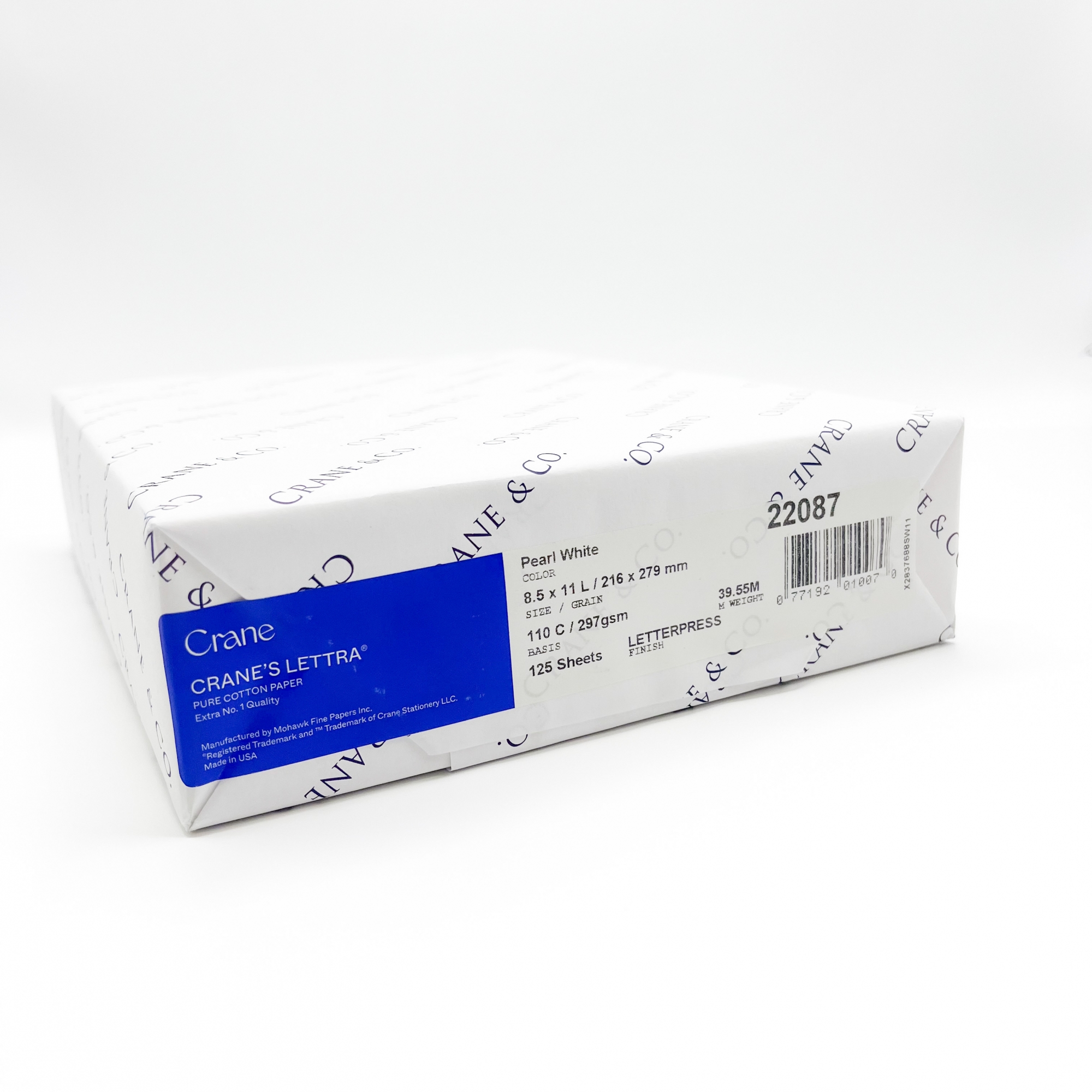CRANE'S LETTRA Fluorescent White 8 1/2 x 11 Card Stock