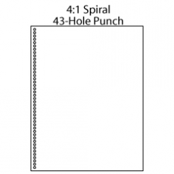  Punched 43-Hole 4:1 Spiral 8-1/2x11 20lb 500/pkg 