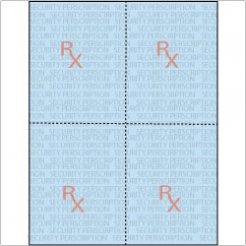  Rx Prescription Paper 8-1/2x11 24lb 4-up/sheet 250/pkg 