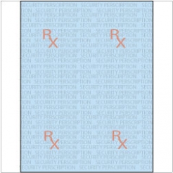  Rx Prescription Security Paper 8-1/2x11 24lb Blue-Tint 500pkg 